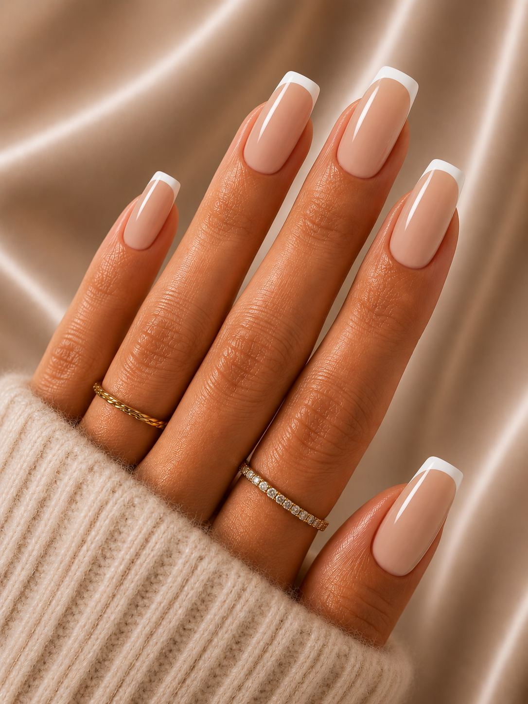 Press-on nails Epsylaya French nude
