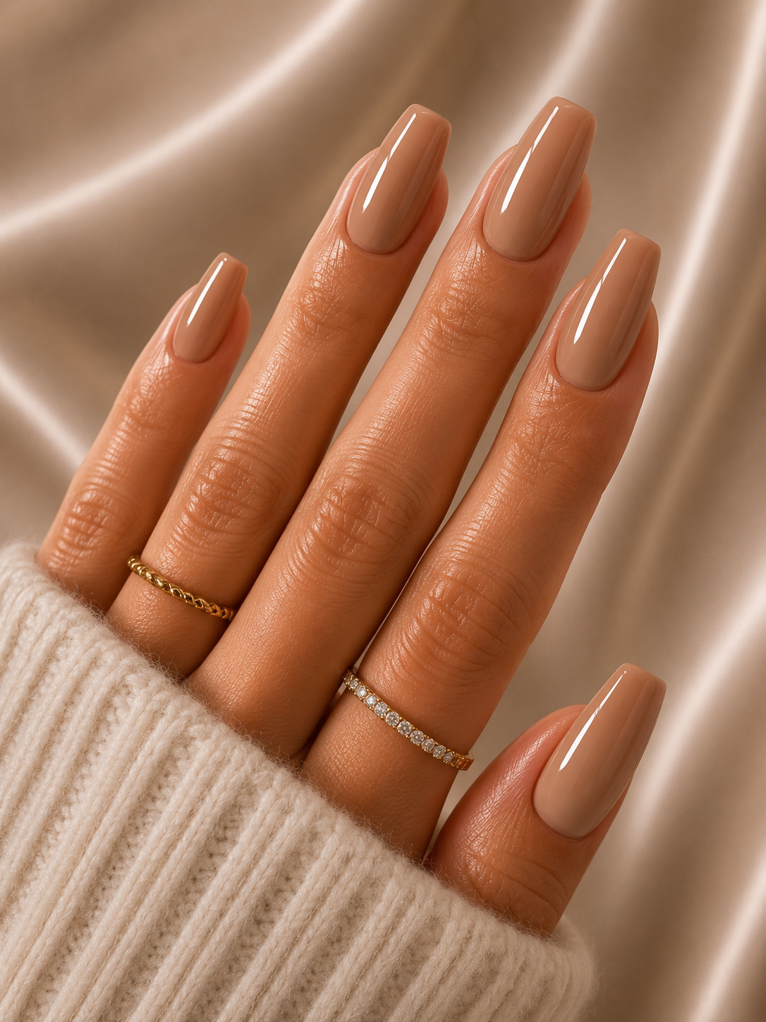 Press-on nails Caramel velouté, Epsylaya Suisse – vue 1
