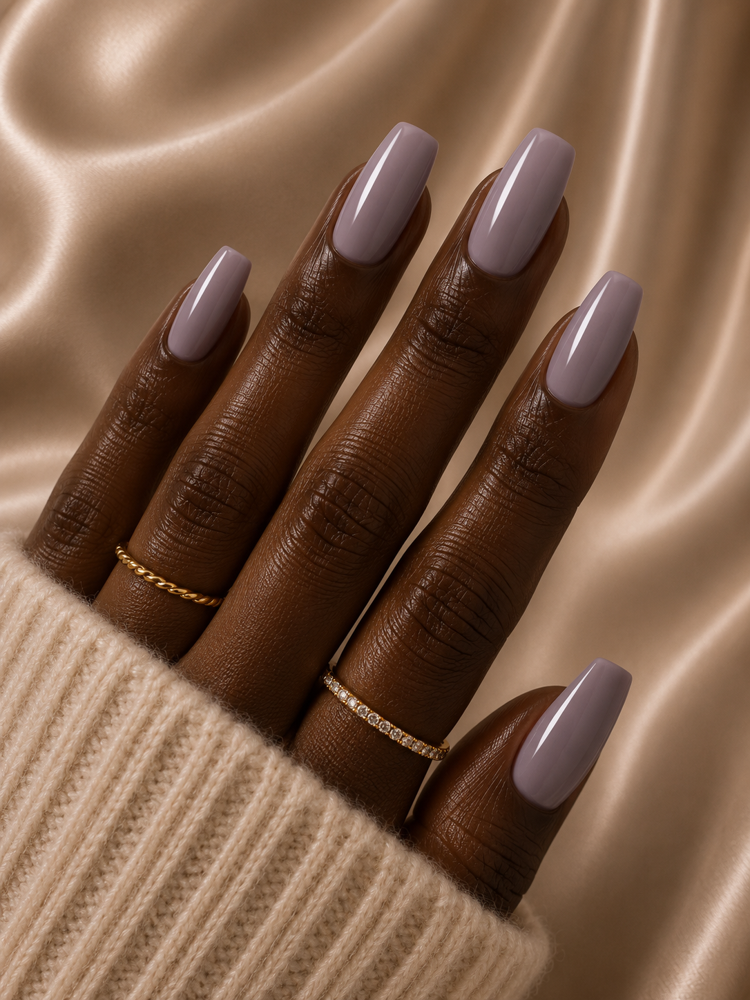Press-on nails Taupe Lila, Epsylaya Suisse – vue 2