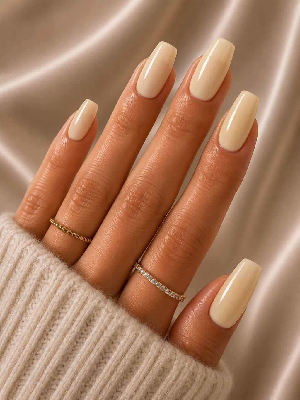 Press-on nails Nude délicat, forme carrée, Epsylaya Suisse – vue 1