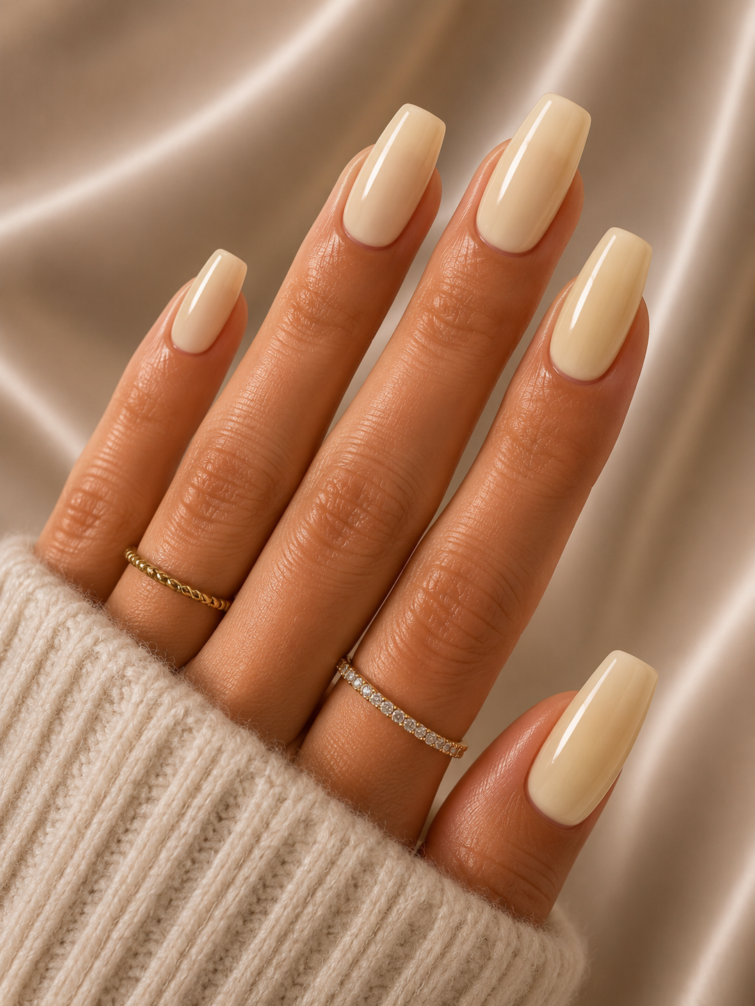 Press-on nails Nude délicat, forme carrée, Epsylaya Suisse – vue 1