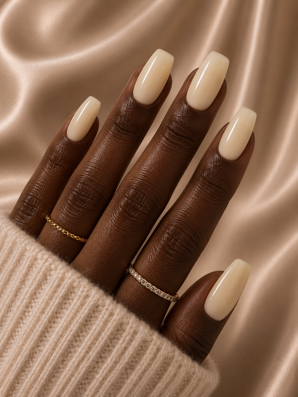 Press-on nails Nude délicat, forme carrée, Epsylaya Suisse – vue 2