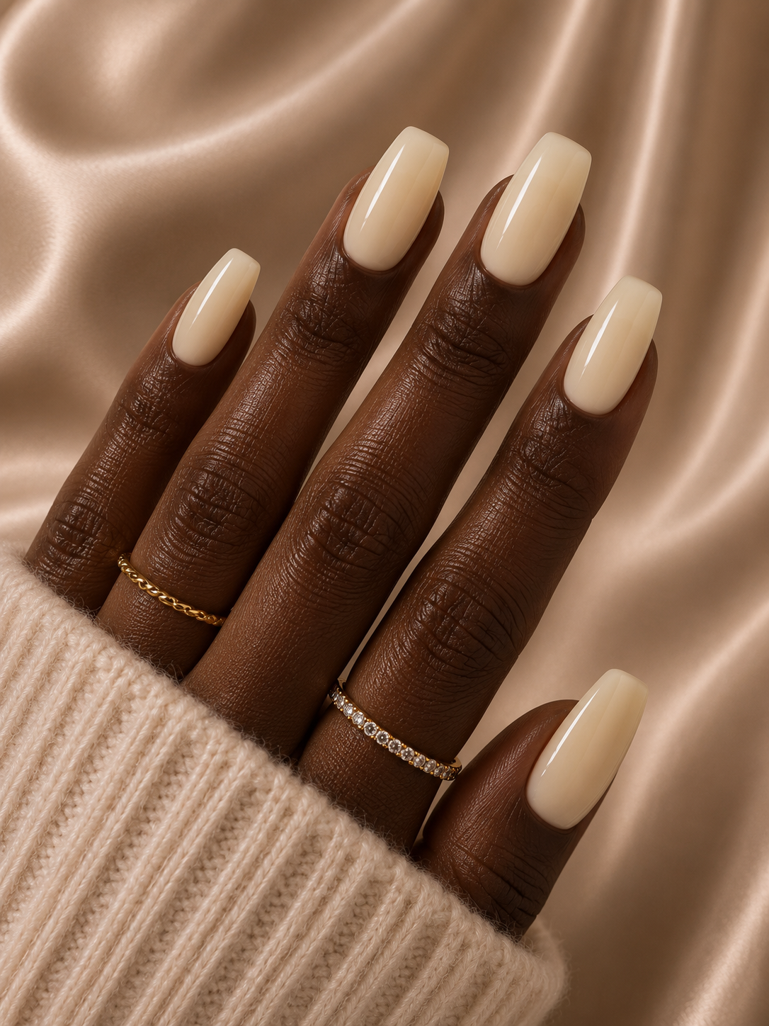 Press-on nails Nude délicat, forme carrée, Epsylaya Suisse – vue 2