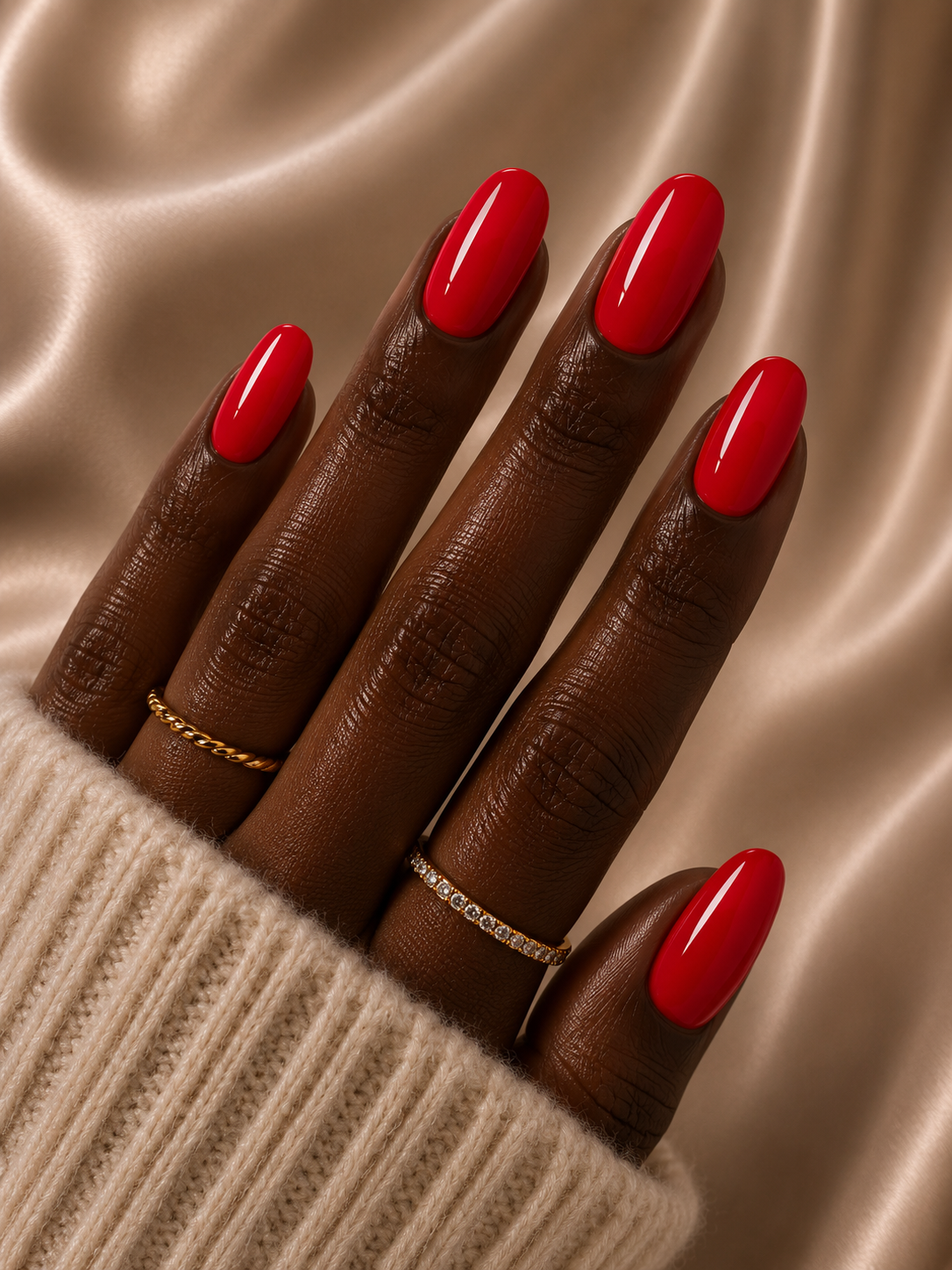 Press-on nails Rouge profond brillant, Epsylaya Suisse – vue 2
