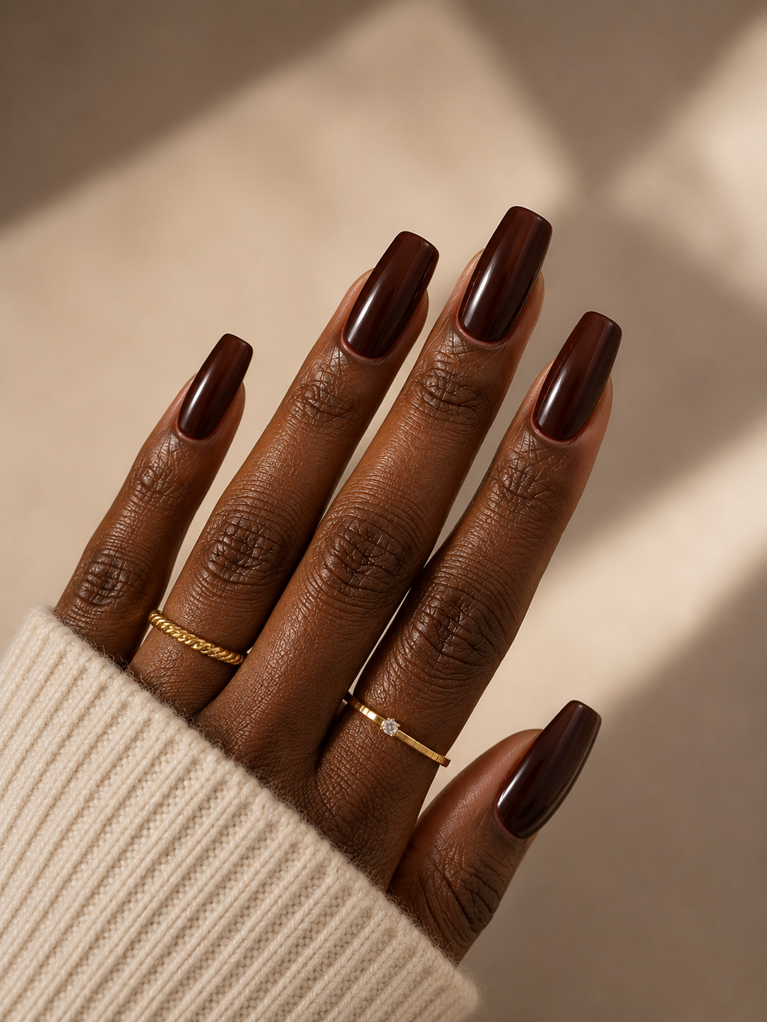 Press-on nails Chocolat brun profond, Epsylaya Suisse – vue 2