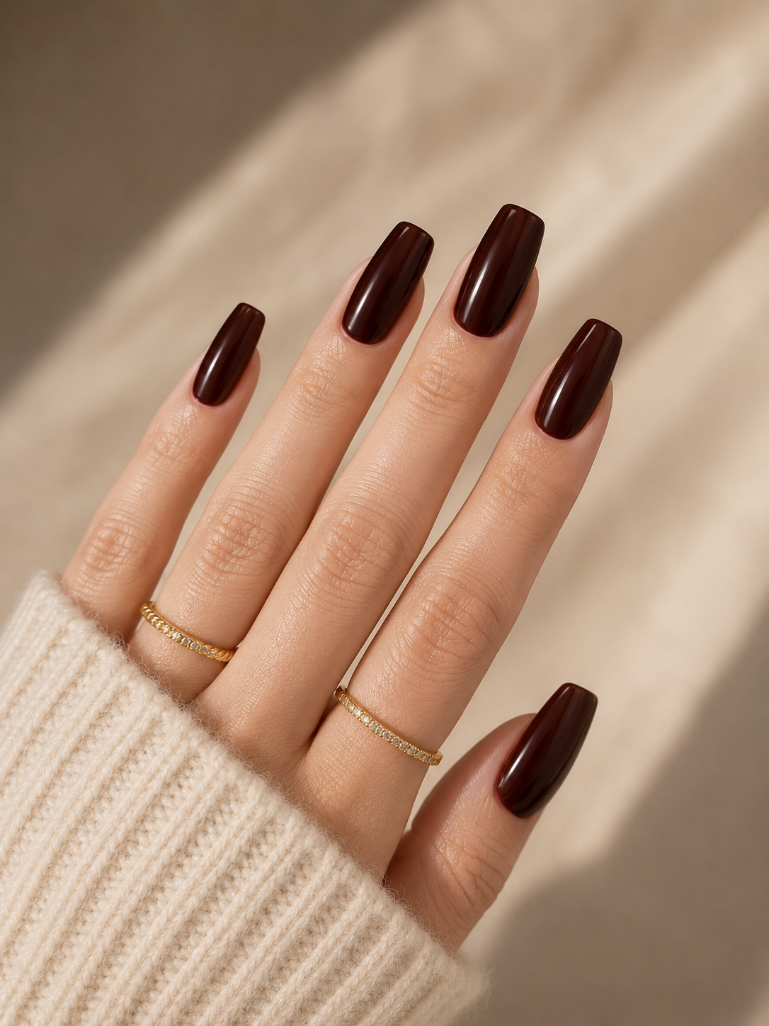 Press-on nails Chocolat brun profond, Epsylaya Suisse – vue 1