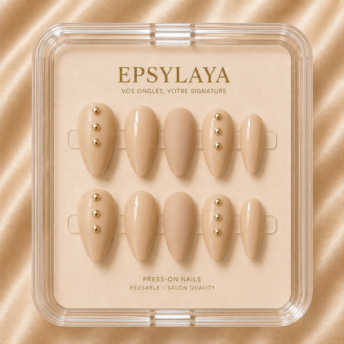 Press-on nails Brise posés sur la main, Epsylaya Suisse