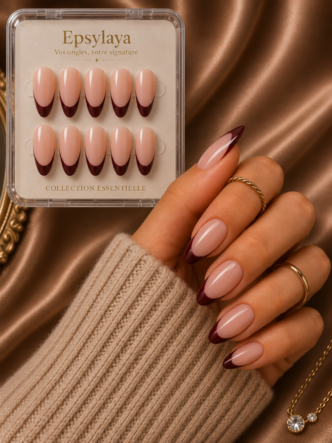 Press-on nails French manucure Bordeaux, Epsylaya Suisse – vue 3